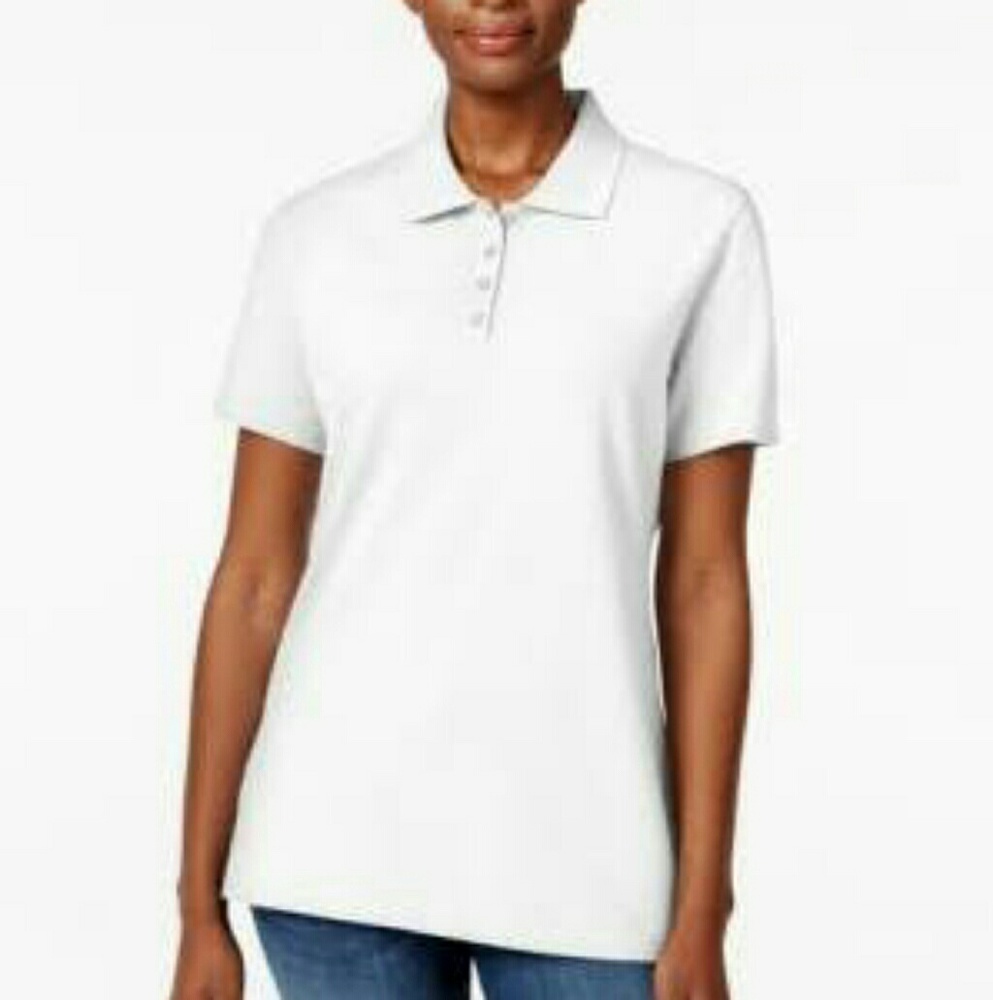 🆕 Simple White Polo Style Shirt Top